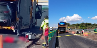 Joven motociclista muere arrollada por camión nodriza, en la autopista Siglo XXI
