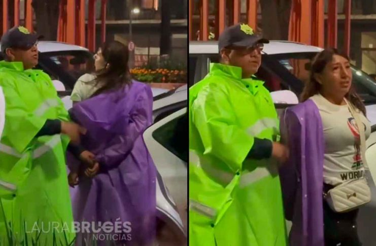 #VIDEO // Cae mujer con ocho celulares robados en festejos mundialistas del Zócalo