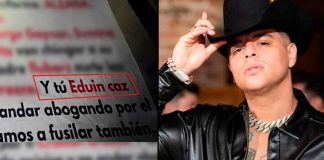 “Dedícate a la música”: narcomanta deja fuerte amenaza contra Eduin Caz, vocalista de Grupo Firme