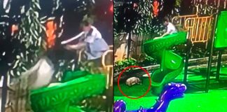 #VIDEO // Niña termina en el hospital tras ser empujada de un tobogán por otro menor en Hanói