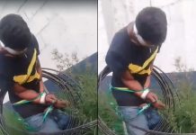 #VIDEO // Vecinos golpean y amarran a un poste, a presunto ladrón en Uruapan