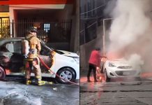 #VIDEOS // Criminales queman taxi en el Barrio Mágico de San Pedro, Uruapan