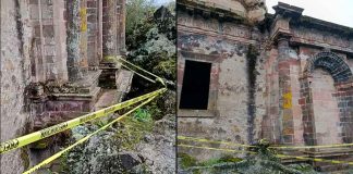 #VIDEO // A punto de colapsar: restringen paso en torre de la iglesia sepultada por el Paricutín en Michoacán