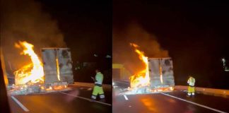 #VIDEO // Arde caja de tráiler en la autopista México-Guadalajara, en Maravatío