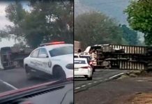 #VIDEO // Vuelca tráiler en la carretera Tarímbaro-Zinapécuaro; solo hubo daños materiales