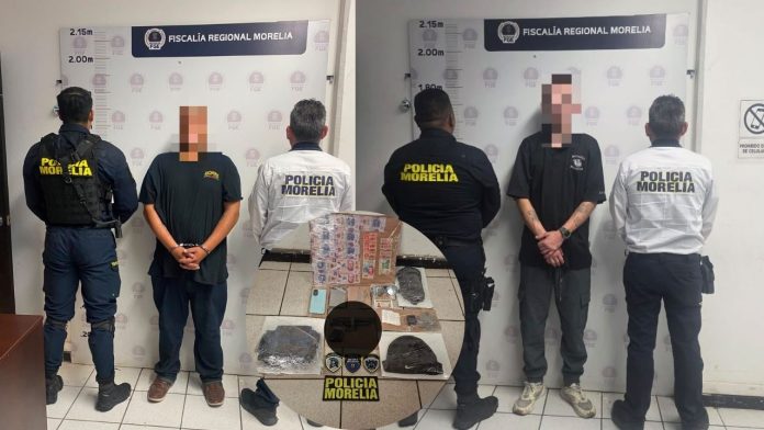 Policía Morelia detiene a dos hombres por presunto robo con violencia