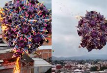 #VIDEO // Pánico en Paracho: globo de Cantoya arde en el aire durante exhibición