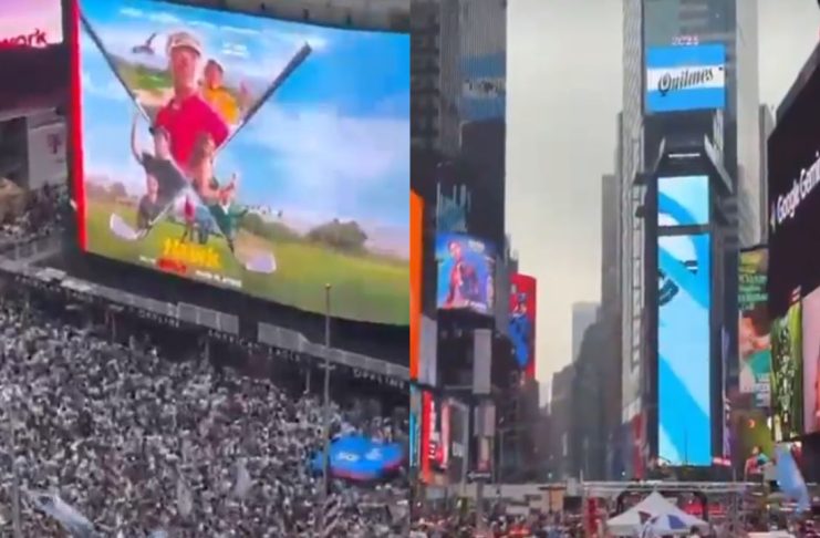 #VIDEO // Nueva York vibra con la pasión argentina; Times Square se llena de aficionados