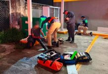 Pareja herida en accidente de motocicleta, en el Boulevard Industrial