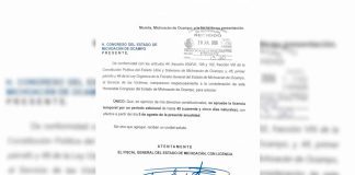 Carlos Torres Piña solicita al Congreso ampliar por 45 días su licencia, continuará recorridos a ras de tierra