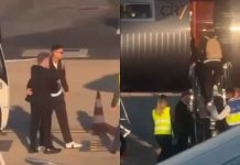 #VIDEO // Cristiano Ronaldo aterriza en Lisboa y se refugia en su jet privado tras eliminación de Portugal