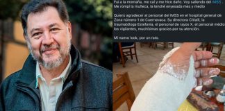 Gerardo Fernández Noroña sufre caída en la montaña y termina con el brazo fracturado