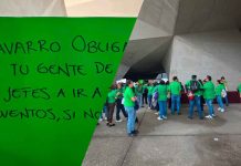 #VIDEO // Integrantes del STASPE protestan para exigir la salida de Luis Navarro