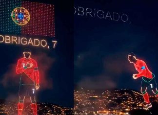 #VIDEO // Impresionante espectáculo de drones en Madeira despide a Cristiano Ronaldo tras su último Mundial