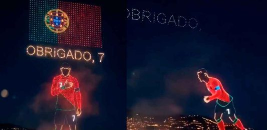 #VIDEO // Impresionante espectáculo de drones en Madeira despide a Cristiano Ronaldo tras su último Mundial