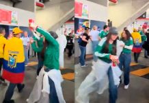 #VIDEO // Exhiben a mexicana lanzando bebida a aficionado de Ecuador en el estadio