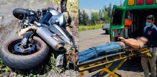 Motociclista herido al accidentarse en el Libramiento de Zamora