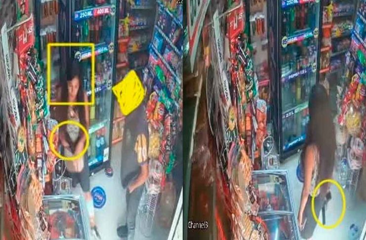 #VIDEO // Mujer armada y su cómplice asaltan tienda en Morelia; todo queda grabado