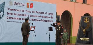 Rinde protesta nuevo comandante del 12/o Batallón de Infantería en Morelia