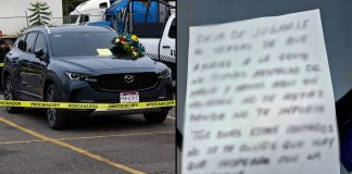 Dejan amenaza de muerte y arreglo floral en vehículo de activista, en Uruapan