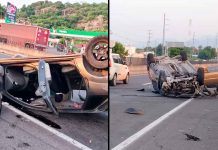 Automóvil vuelca y es localizado abandonado en la carretera Apatzingán-Cuatro Caminos