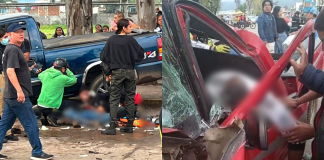 Brutal choque entre camionetas deja un muerto y 5 heridos, en la colonia San Francisco Uruapan
