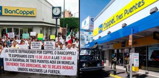 Clientes inconformes convocan protesta en Coppel de Tres Puentes en Morelia