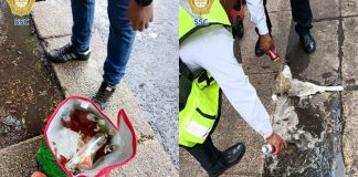#VIDEO // Policías desechan decenas de cervezas en Paseo de la Reforma previo al México vs. Inglaterra