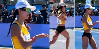 #VIDEO // Corredora china completa maratón tras iniciar su periodo en plena carrera