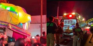 Colapsa cama elástica en fiesta patronal del Barrio La Magdalena, hay 5 menores heridos