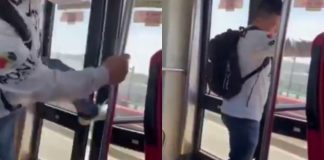 #VIDEO // Captan a pasajero pateando puerta de Mexibús en Tlalnepantla; habría querido usar el baño