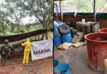 Marina localiza e inhabilita laboratorio clandestino en Arteaga, Michoacán