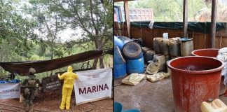 Marina localiza e inhabilita laboratorio clandestino en Arteaga, Michoacán
