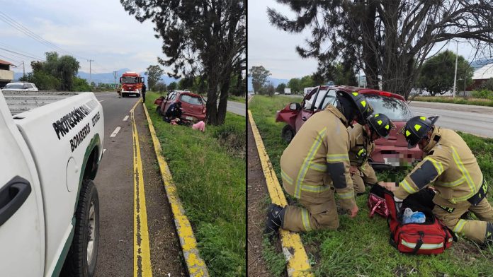 mujer-herida-choque-arbol-carretera-morelia-patzcuaro