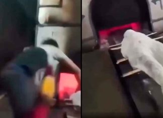 #VIDEO // Nieto salta presuntamente al horno crematorio con el cuerpo de su abuela en la India