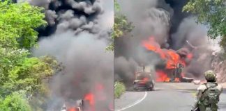 #VIDEO // Una pipa de combustible estalló en la carretera Iguala-Cuernavaca; reportan al menos 5 lesionados