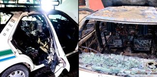 #VIDEO // Suman tres taxis incendiados por delincuentes en Apatzingán en menos de 24 horas
