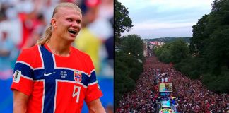 #VIDEO // Más de 90 mil aficionados ovacionan a Haaland y a Noruega tras brillar en la Copa del Mundo