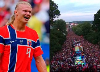 #VIDEO // Más de 90 mil aficionados ovacionan a Haaland y a Noruega tras brillar en la Copa del Mundo