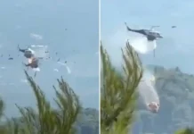 #Video || Incendio en Grecia: choque de helicópteros expone el alto riesgo del combate aéreo contra el fuego
