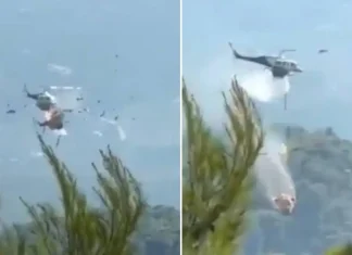 #Video || Incendio en Grecia: choque de helicópteros expone el alto riesgo del combate aéreo contra el fuego