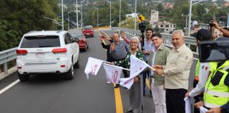El gobernador Alfredo Ramírez Bedolla y Toño Ixtláhuac dan banderazo a la apertura del paso elevado de Zitácuaro