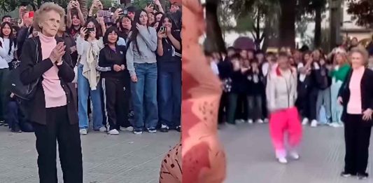#VIDEO // Abuela sorprende al sumarse a “batalla de aura” contra un dinosaurio en Salta, Argentina