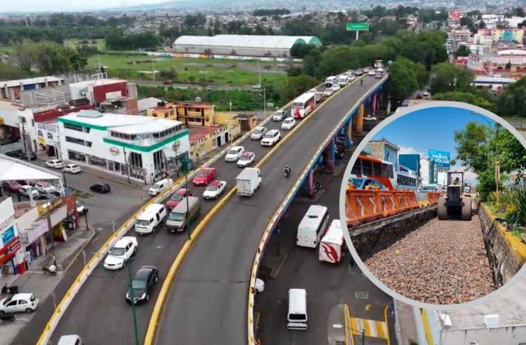 Avanzan obras del Morebús en Tres Puentes con reducción de un carril en el paso superior ferroviario