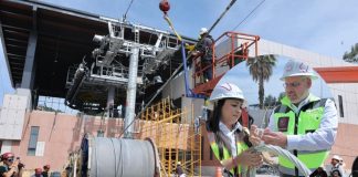 Avanza teleférico de Morelia al 72%, inician colocación de 7 km de cable portador: Bedolla
