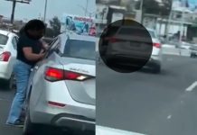 #VIDEO // Intentó reclamar un choque y terminó siendo arrastrada por un automóvil