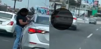 #VIDEO // Intentó reclamar un choque y terminó siendo arrastrada por un automóvil