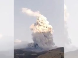 #VIDEO //Ceniza del Puracé obliga a frenar vuelos en Popayán