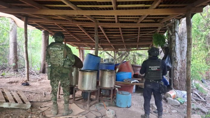 Fuerzas estatales y federales desmantelan laboratorio de drogas sintéticas
