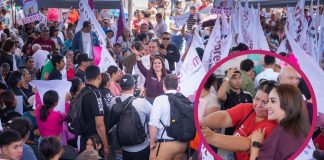 Gladyz Butanda moviliza ejército guinda en Zacapu en defensa de la 4T